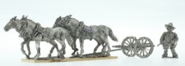 BIC-ECWG014 - Limber with 4 horses and driver with whip on foot