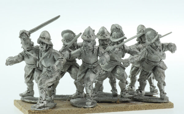 BIC-ECW050 - Armoured Pikemen meleeing with swords (8 figures in 4 poses)